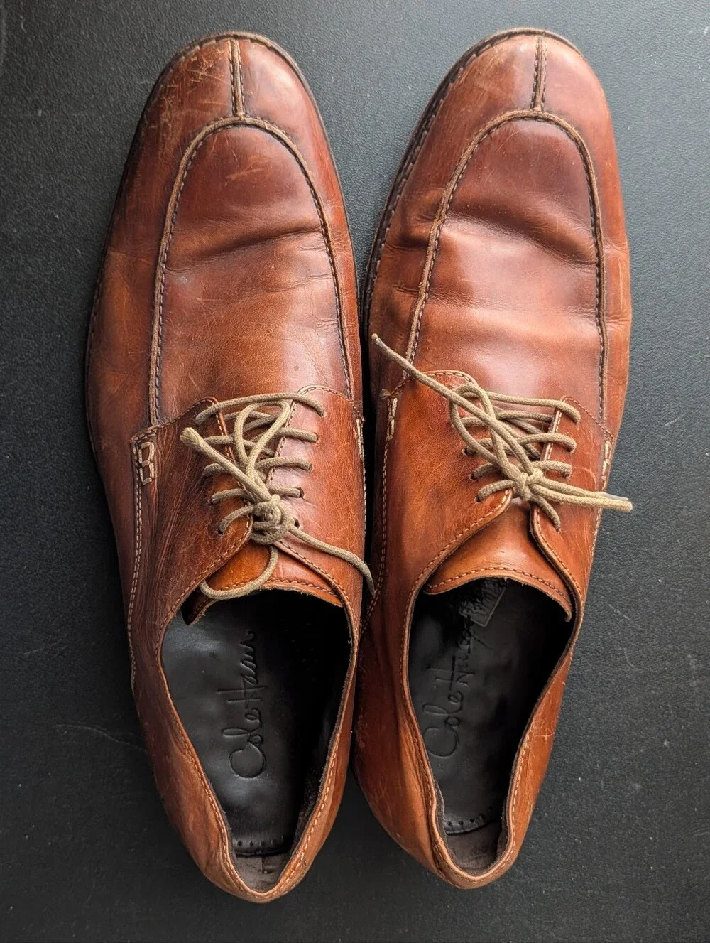 Cole Haan Men's Cognac Brown Leather Oxfords